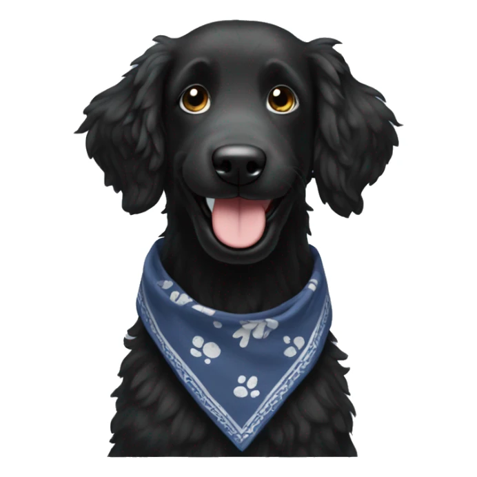 2  x BLACK Groodles with a big smile. Also with a bandanna around its neck. Both Dogs need to be all black fur sticker
