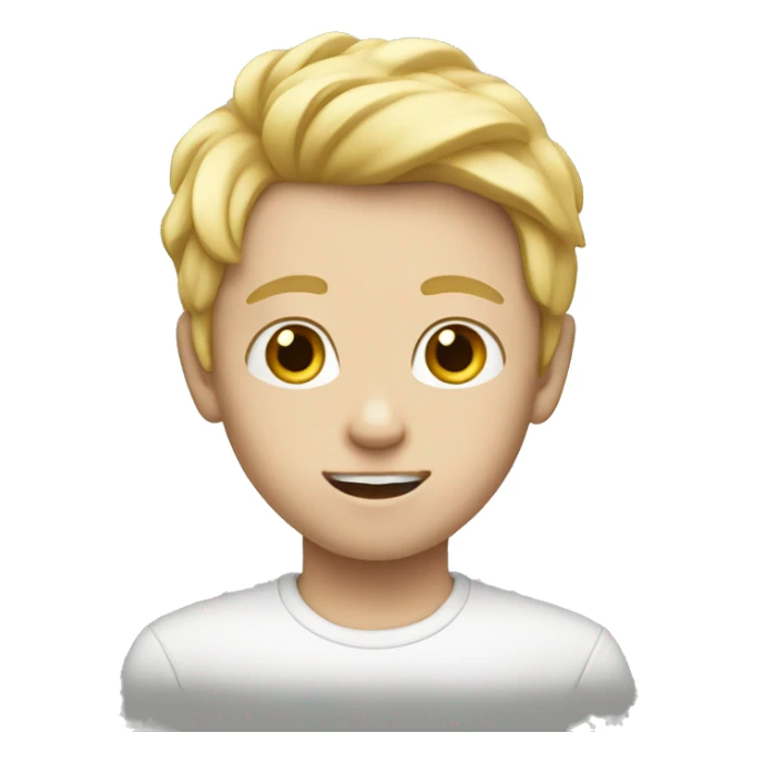 kid with blond hair and white skin and  sticker