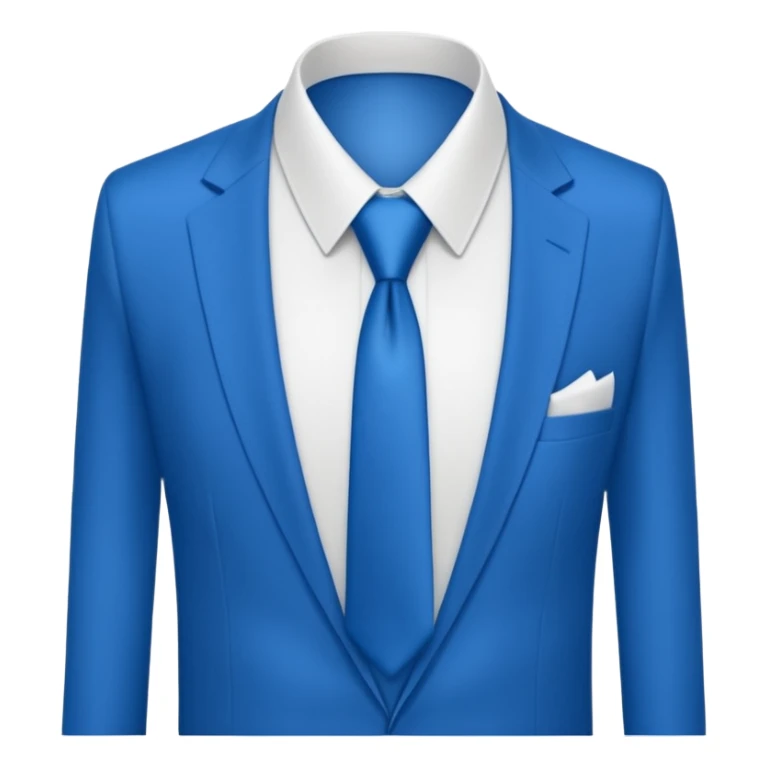 men's blue tie on white shirt, minimalism, no emojis or faces, iOS emoji style sticker