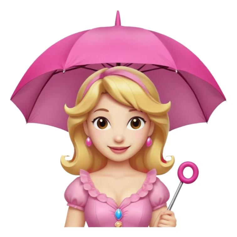 princess peach with a pink umbrella  sticker