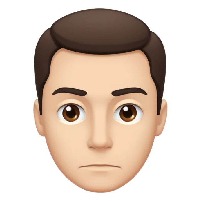 Generate a sarcastic emoji or sticker in a minimal flat-design style.  
The emoji should display a confident “nah, not today” attitude:  
- raised eyebrow  
- slight smirk  
- subtle eye-roll or side glance  
- man sticker