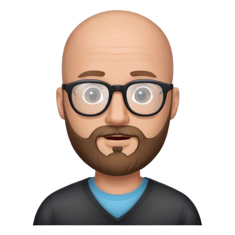bald male with glasses and beard sticker