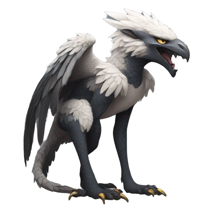 Anthro cool edgy Trico winged animal hybrid full body sticker
