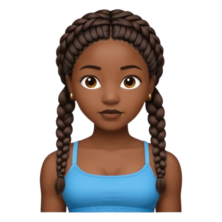 a black woman with braids with a crop top sticker