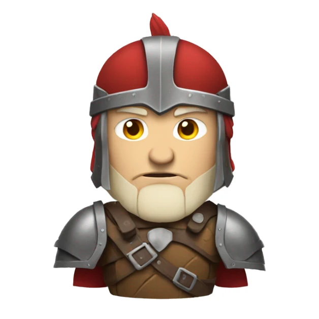 barbarian soldier with white skin and redarmor facing forward  sticker