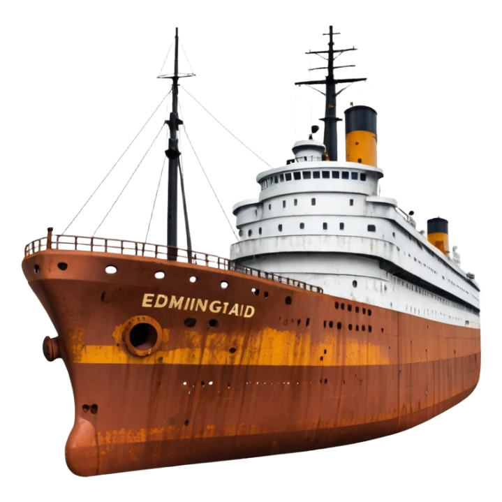 the Edmund Fitzgerald ship, detailed sticker