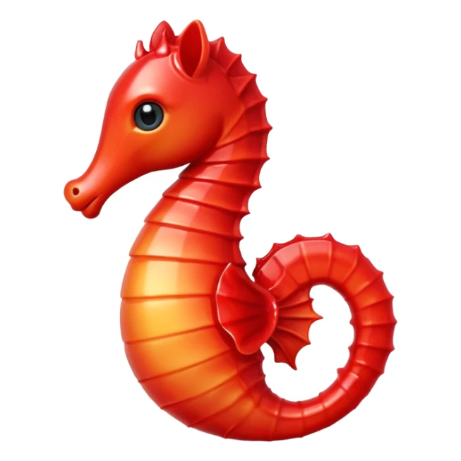 seahorse emoji, playful and cute, apple style sticker