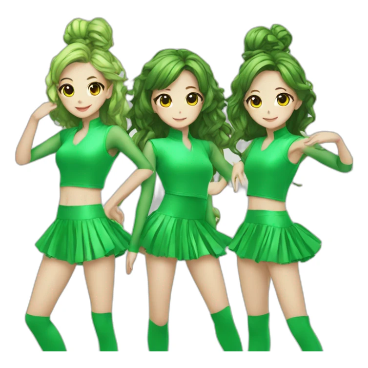 Dance-girls-kpop-team-green sticker