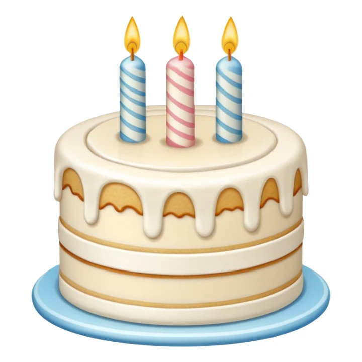 un gateau d'anniversaire dessiné au trait de couleur blanc sticker