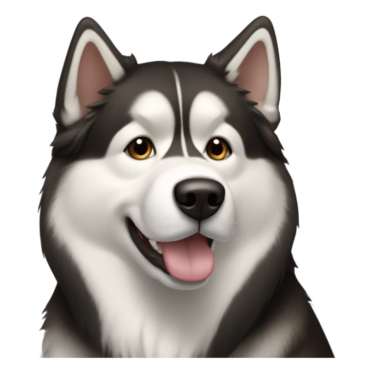 alaskan malamute dog, black, brown and white sticker