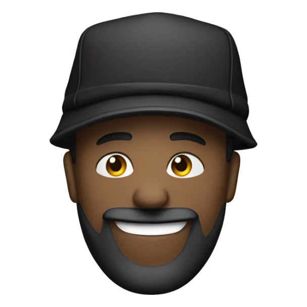 Head of man with beard and black Jordan hat laughing sticker