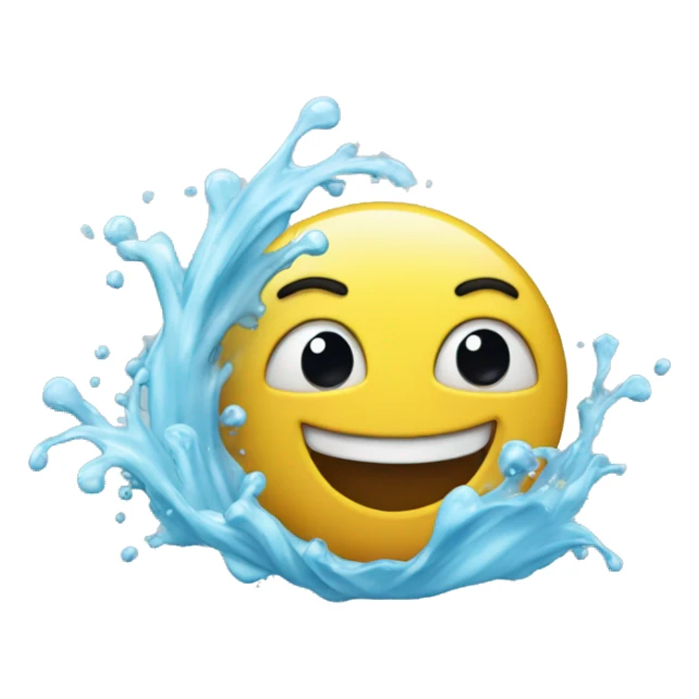 splashes of water with foam sticker