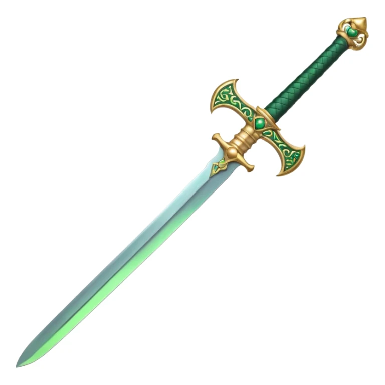 Double-edged Arabic sword with green color sticker
