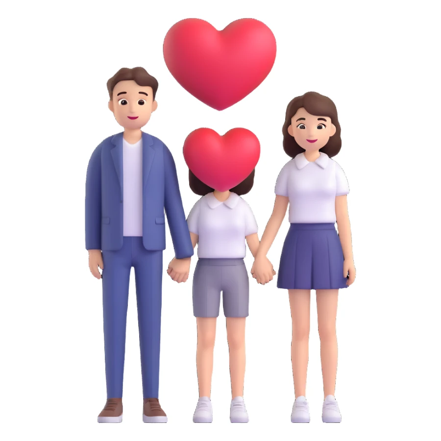 An in love couple with a heart above them, enjoy style sticker