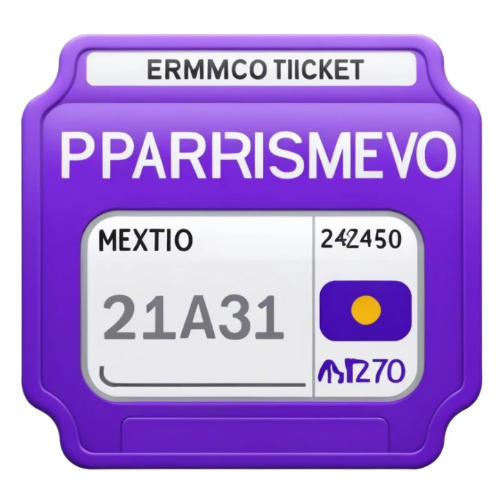 Parisien metro purple ticket  sticker