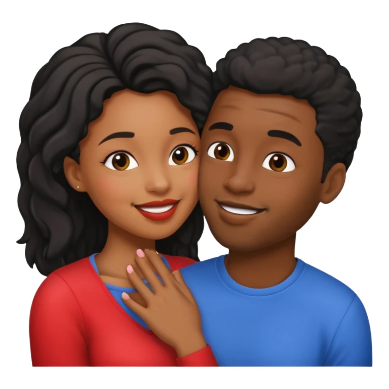Black girl and black guy kissing  sticker