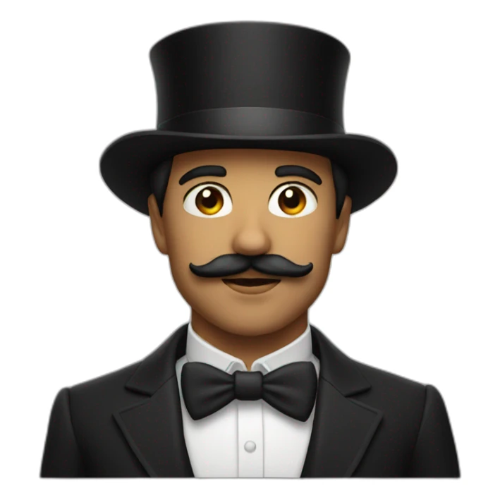 Young Man with mustache and top hat sticker
