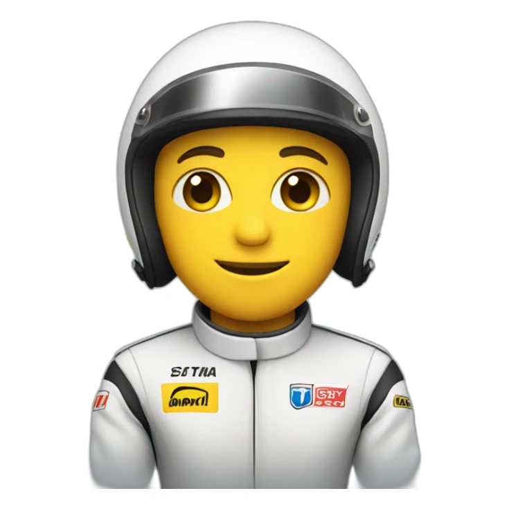 car racer with helmet crossing arms sticker