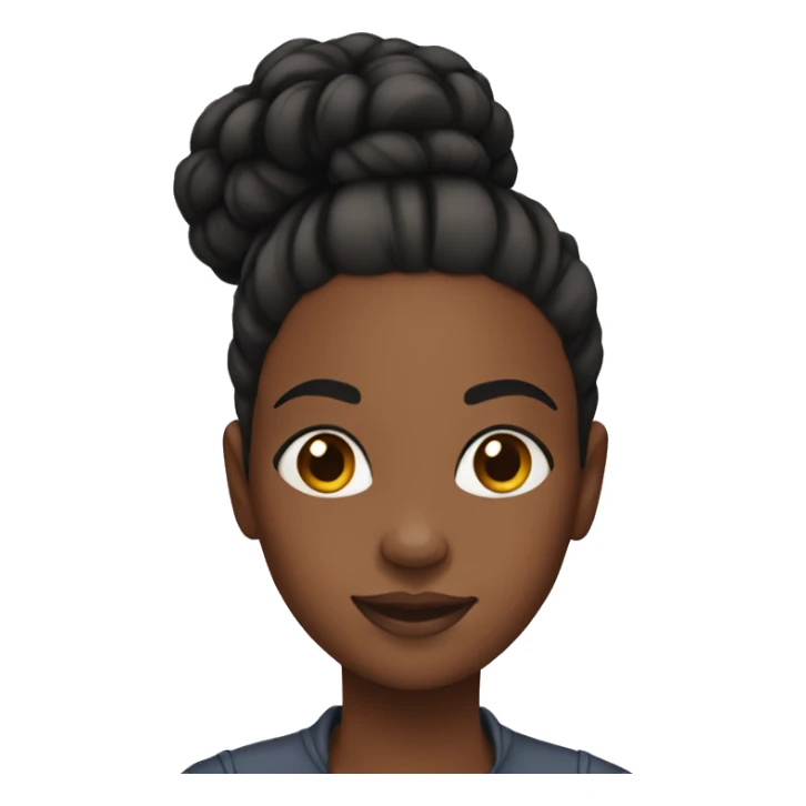 black girl with bun and edges sticker