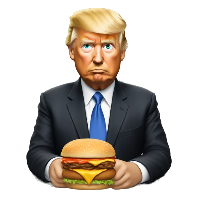 Donald trump eating McDonalds sticker