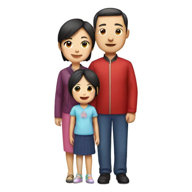 Chinese family with one daughter sticker