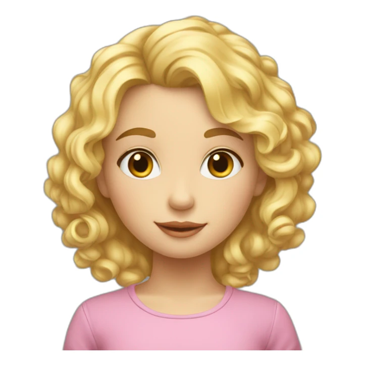 Petite fille cheveux blonds bouclés  sticker