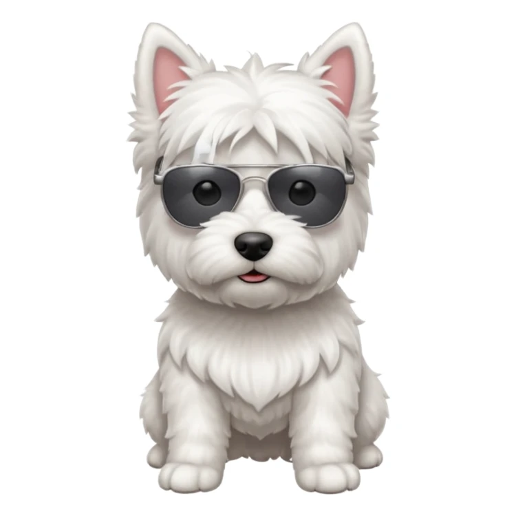 Westie Dog with sunglasses sticker