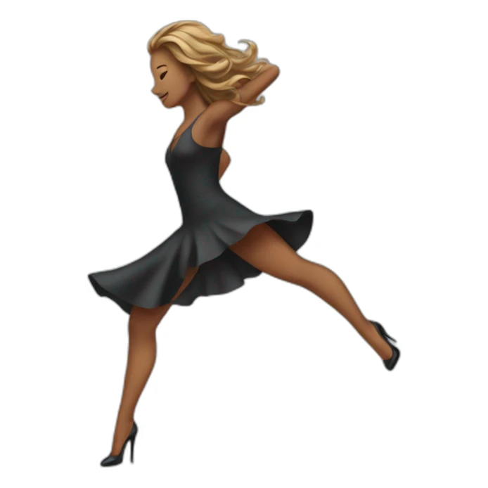 Woman with long hair dancing in high heels sticker