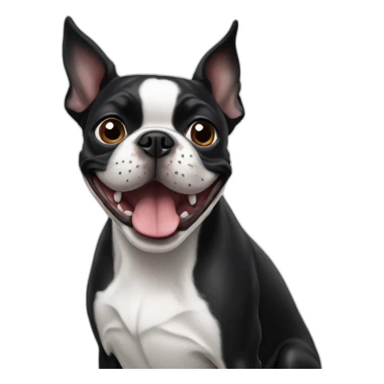 happy boston terrier sticker