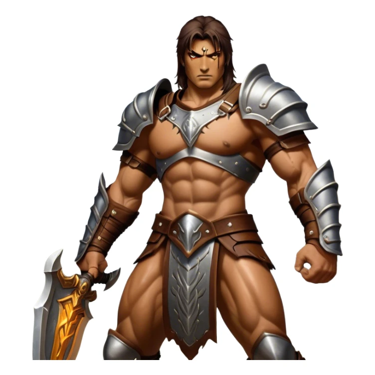 Cinematic Realistic WoW Human Warrior Portrait, captured in a dynamic, battle-ready stance, muscles defined beneath intricately detailed steel armor accented with rich leather. His chiseled visage and determined gaze are rendered with lifelike texture and dynamic natural lighting, high shine, evoking the fierce, relentless spirit of a human warrior in the midst of combat. sticker