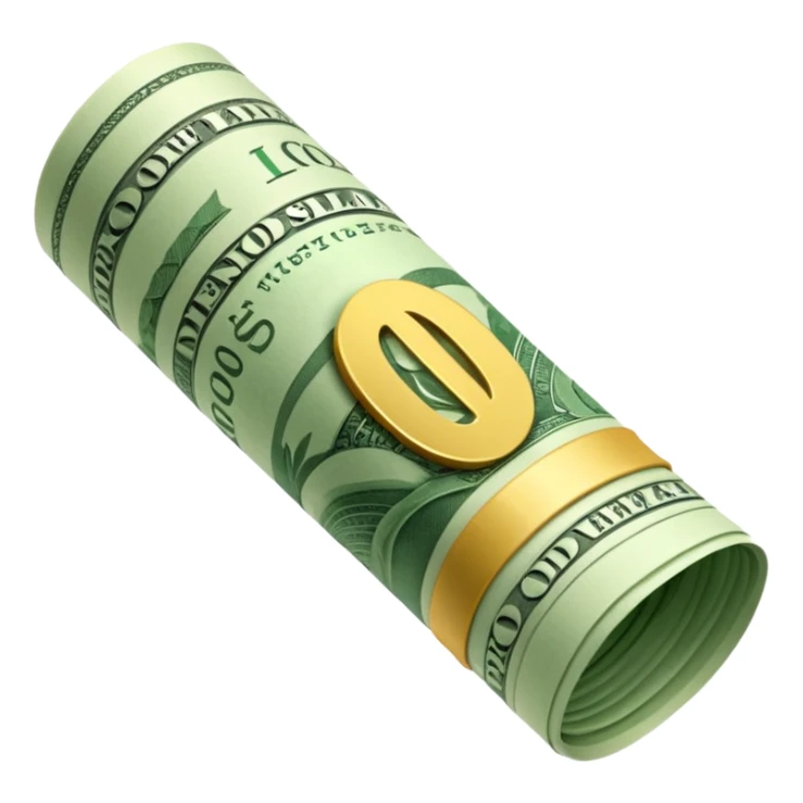 Money that is like a tube One dollar sticker