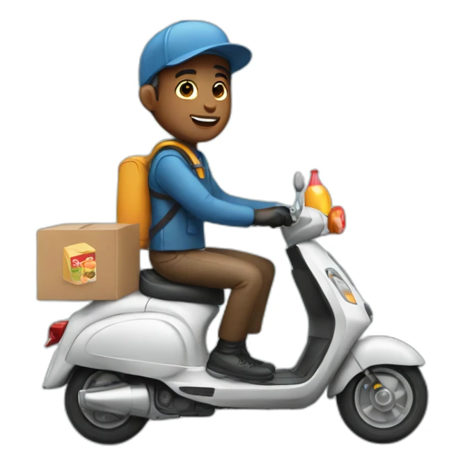 Food Delivery boy on scooter sticker