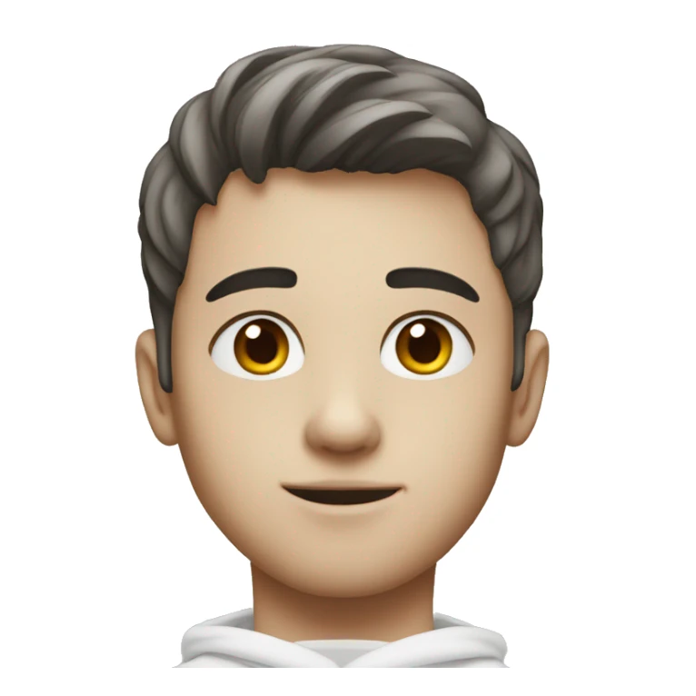 A boy with jawline and white hoodie sticker