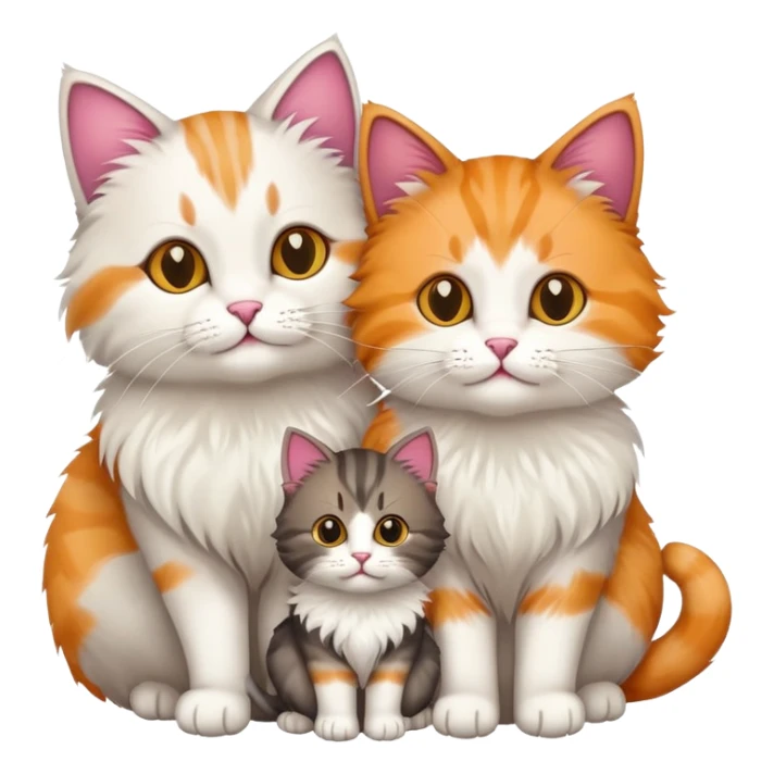 cat family with mother and kittens sticker