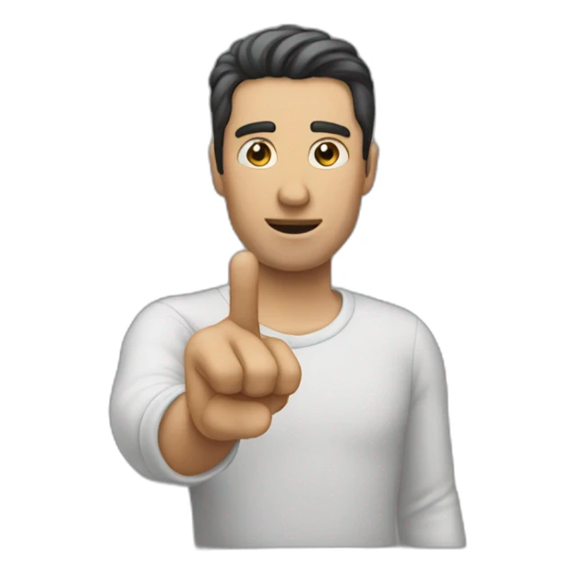 A man who put a finger in front of you sticker