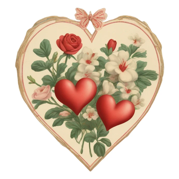 vintage valentine’s day card sticker
