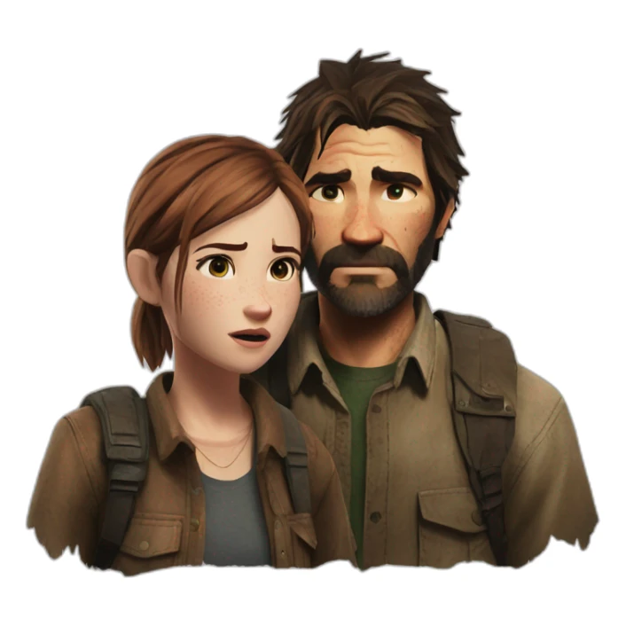 Ellie and Joel, the last of us sticker