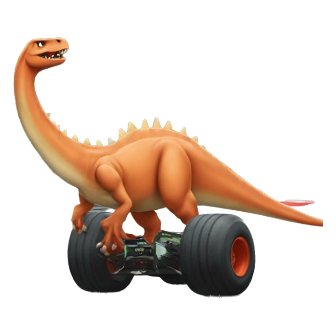 dino hit by f1 car sticker