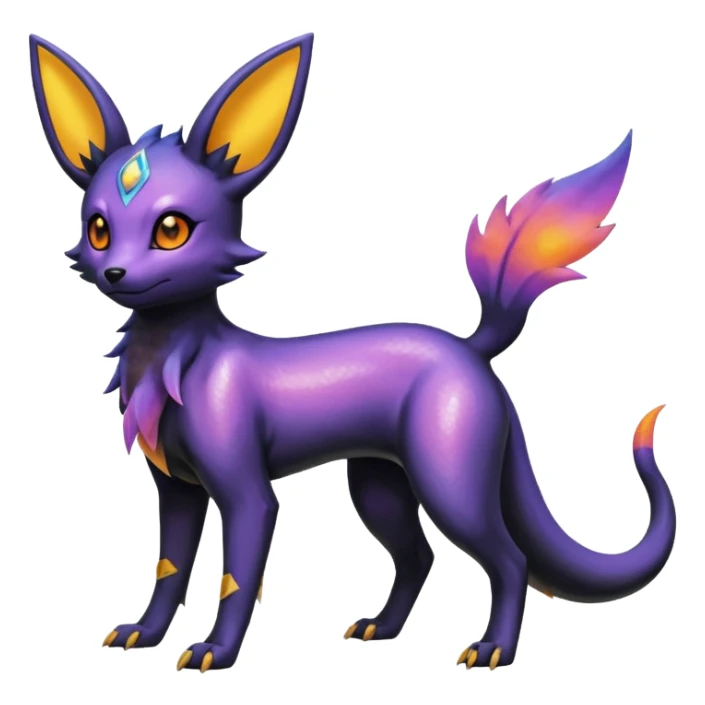  Shiny iridescent Umbreon-Salandit-Jolteon-fusion sticker