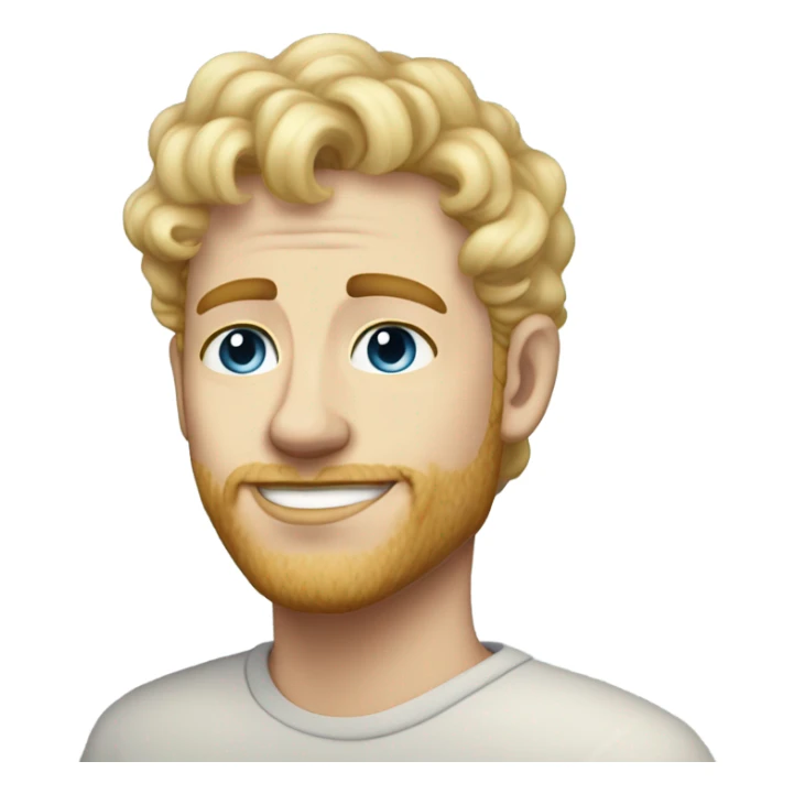 full body light curl blonde 30yo man blue eyed pale skin sticker