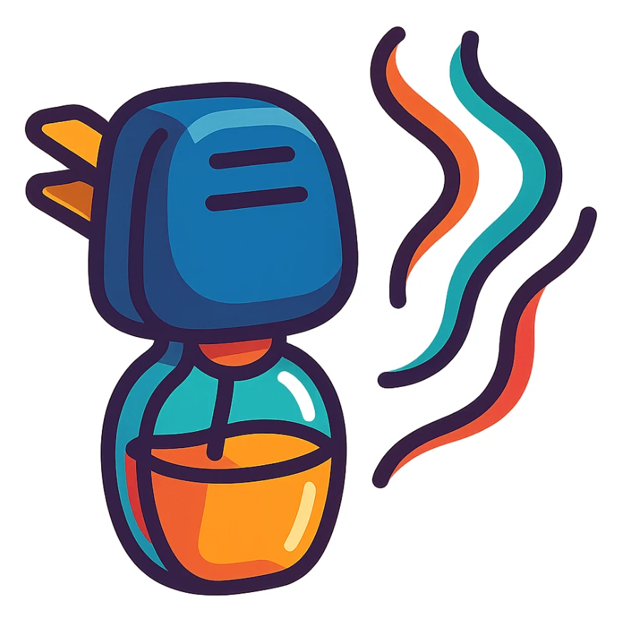 colorful and dynamic illustration of a modern car diffuser in action sticker