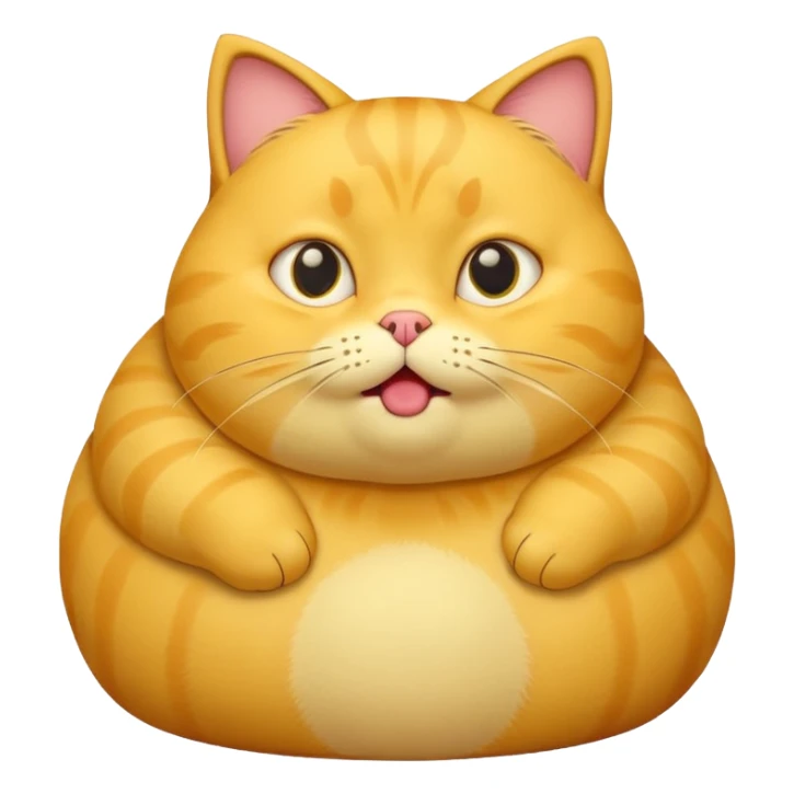 cute yellow fat cat confused whole body sticker
