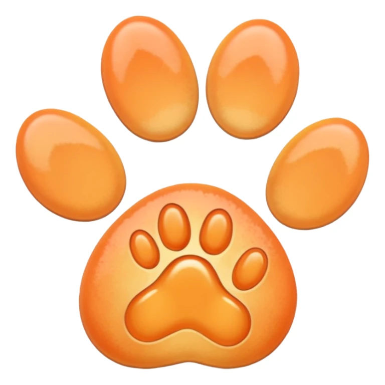 a very light pale pastel apricot pawprint sticker