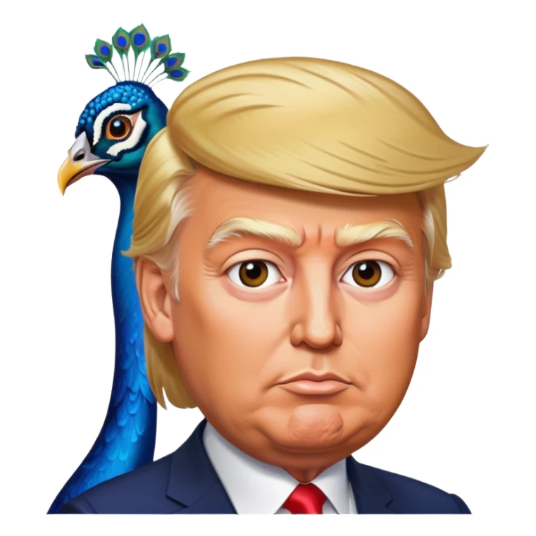 Naked Trump with a Peacock Russia  sticker