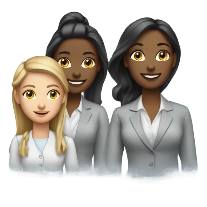 corporate team of 4 girls  sticker