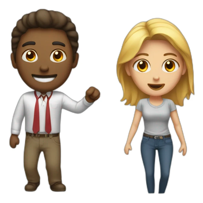 a man and a woman beat friends sticker