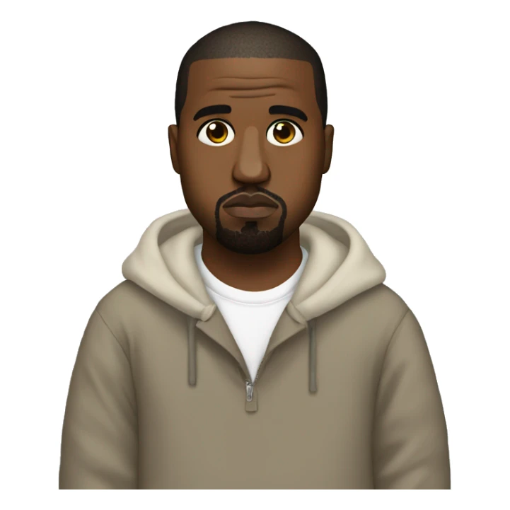 Kanye west wearing a I love kanye  sticker