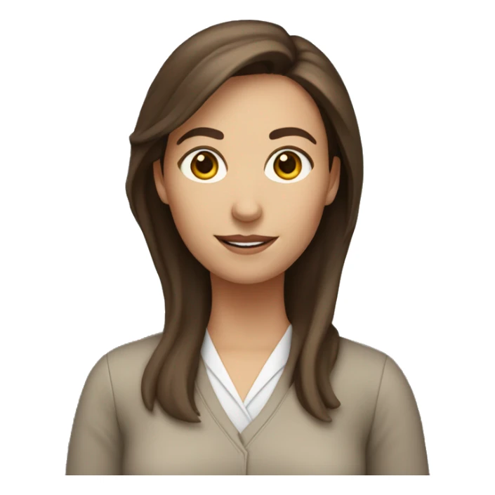 femail teacher with brown hair no glasses sticker