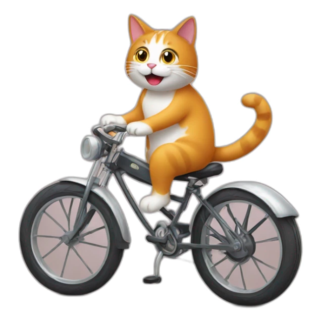 Cat on a bike sticker