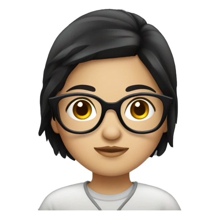 Traveler chubby girl wearing eyeglasses black hair  sticker